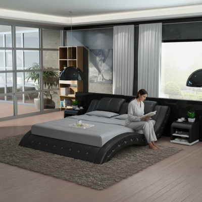 Luxus Leder Bett mit USB Polster Betten Doppel Modernes Ehe 140/160/180 cm