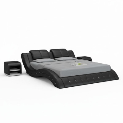 Luxus Leder Bett mit USB Polster Betten Doppel Modernes Ehe 140/160/180 cm