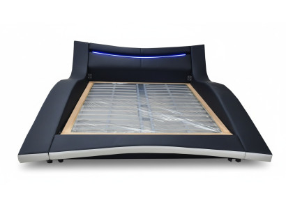 Luxus Design Leder Doppel Hotel Bett mit USB Gepolstertes Ehe Betten Gestell Neu