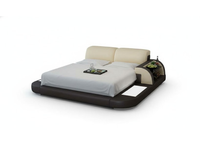 Design Bett XXL Big Betten Leder Hotel Polster 180x200 Multifunktion Regal USB