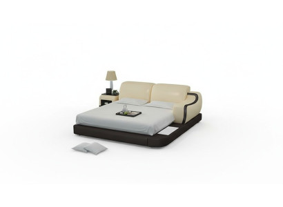 Design Bett XXL Big Betten Hotel Polster 200x200 Multifunktion Regal USB Leder