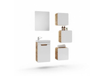 Design Badezimmer Möbel Bad 5tlg. Set Schrank Waschbecken