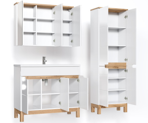 Design Badezimmer Möbel Bad Set Garnitur Schrank Waschbecken Badmöbelsets 3tlg.