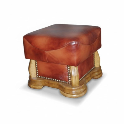 XXL Fußhocker Club Lounge Hocker Leder Textil Dekor Ottoman Designer Pufa