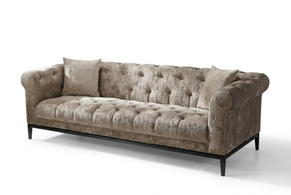 Edle Luxus Chesterfield Sofa Couch Polster Stoff Leder Couchen Polster