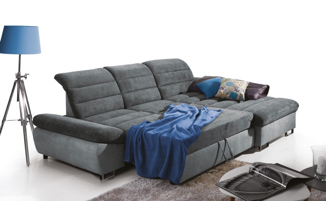 Ecksofa L-Form Sofa Wohnlandschaft  Garnitur Polster Bettfunktion Design Modern