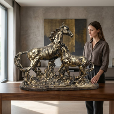Skulptur pesare Kupfer Farbig Pegasus Pferd Statuen Dekoration Abstrakte Pferde