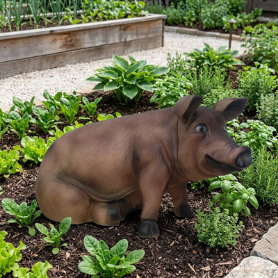 Mast Schwein Bauernhof Dekoration Garten Figuren Statue Tier Wurst Statuen Deko