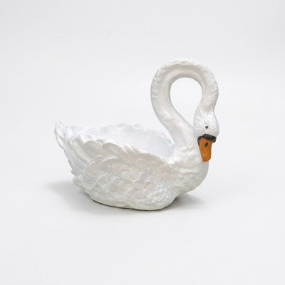 Schwan Dekorative Statue Garten Figuren Statuen 54cm Lebensgroß Figur Plastik