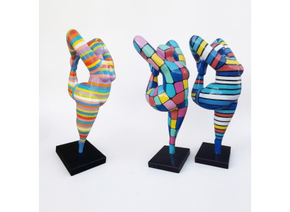 Abstrakte Designer Figur XXL Statuen Garten Wohnzimmer Kunst Skulptur Farbige