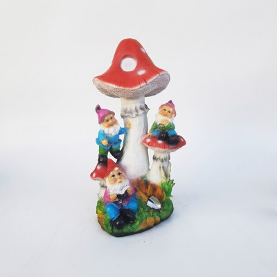 Skulptur Pilz Haus Statue Garten Figuren 51cm Statuen Skulpturen Figur Neu M37