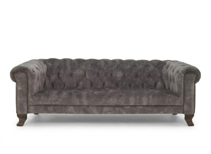 Klassische Leder Couch - Graue Chesterfield Stoff Sofa 3 Sitzer Neu jvmoebel ®