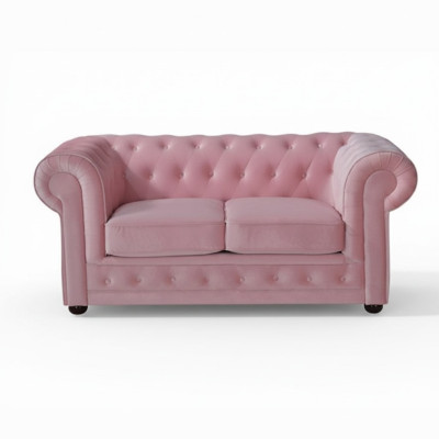 Rosa Chesterfield Sofa Couch Polster Stoff Leder Couchen Polster Garnitur Neu