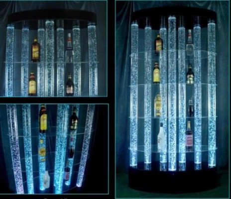 Designer Bar Empfangs Tresen Wasserwand Wassersäule Theke Regale