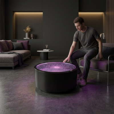 Led Rund Beistelltisch Wasser Wand Bar Theke Regal Möbel Beleuchtete