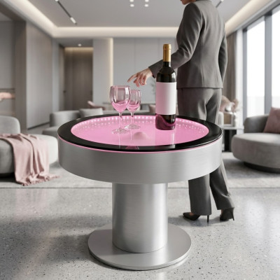 Design Tisch Couchtisch Wasser Säulen Säule Water Sofa LED Beleuchtet