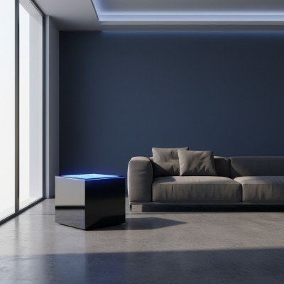 Led Quadrat Beistelltisch Kaffeetisch Wohnzimmer Möbel Wasser Säule