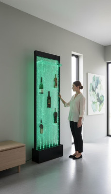Wasser Wand Säule Water Wall Regal Bar Regal Schrank Möbel LED
