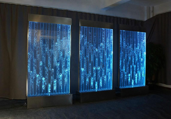 Wandpaneel mit Wasserblasen LED Neu Wasserwand Designer Wasser Wand Beleuchtete