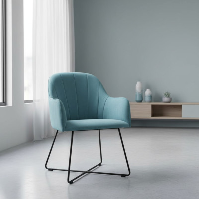 Stuhl 4x Lounge Sessel Polstersessel Wohnzimmer Restaurant Club Gruppe Stuhl