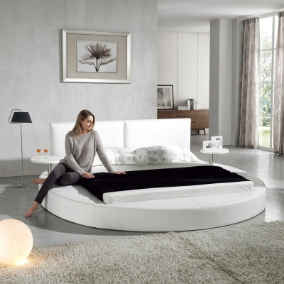 Rundes Bett Moderne Design Luxus Polster Rund Betten Textil Stoff