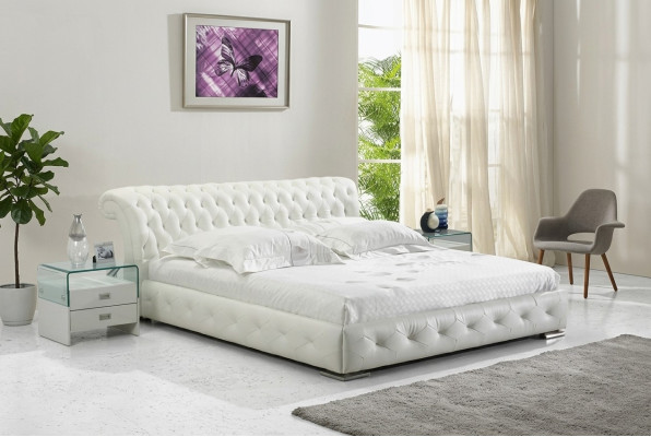 Polsterbett Doppelbett Designer Bett Ehebett Schlafzimmer Lederbett Neu Betten
