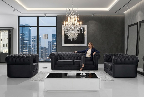 Ledersofa Sofa Couch Sofagarnitur Sitzer Garnitur Design Moderne Sofas