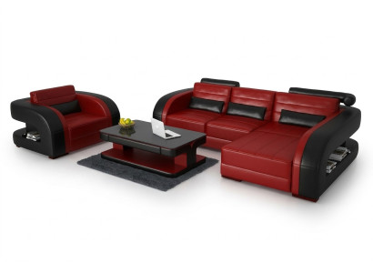 Moderne Sofa Eckgarnitur L Form Polster Sitz Ecke Couch + Sessel Sofas