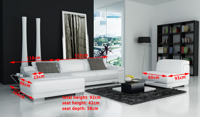 Moderne Sofa Eckgarnitur L Form Polster Sitz Ecke Couch + Sessel Ecksofa