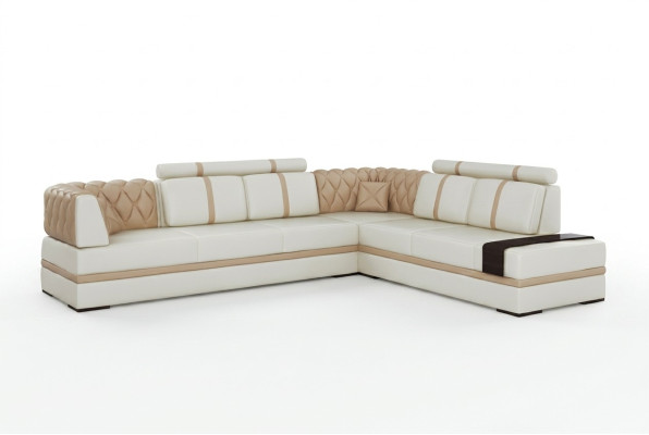 Ecksofa Sofa Couch Polster Wohnlandschaft Leder Deko Eck Sofas Garnitur