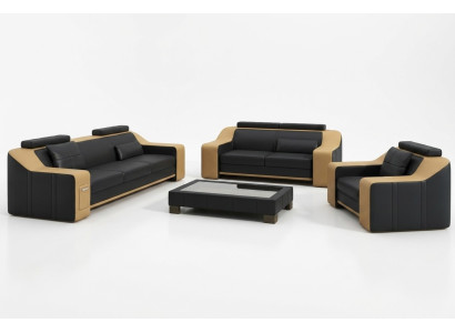 Ledersofa Couch Wohnlandschaft 3+2+1 Sitzer Garnitur Modern Sofa Garnituren neu