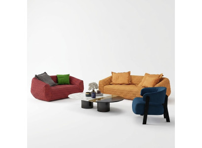 Luxus Textil Sofa Design Couch Sofagarnitur 3+1+1 Sitzer Garnitur Wohnzimmer neu