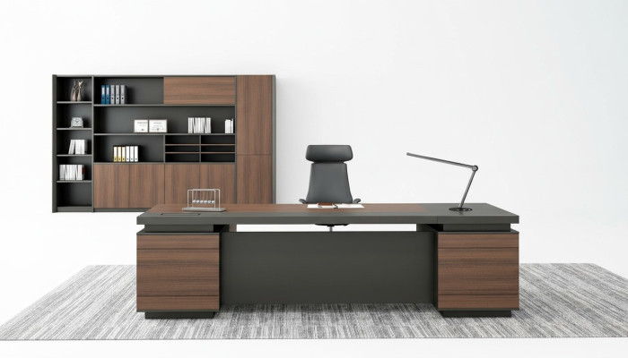 Eckschreibtisch Kabelkanal Home Office Tisch groß Chef Tische Schreibtisch