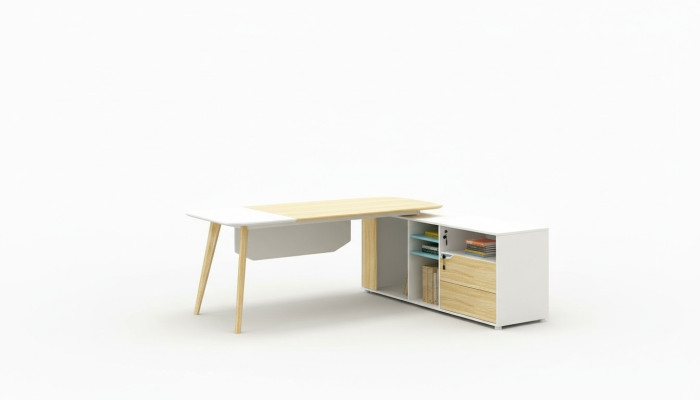 Eckschreibtisch Kabelkanal Home Office Tisch groß Tische Chef Schreibtisch