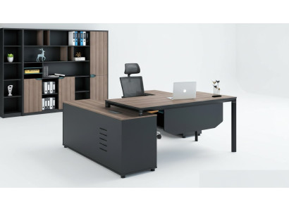 Büroeinrichtung 2tlg. Set Chef Tisch + Aktenschrank Tische Regal Schreibtisch