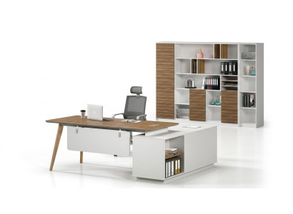 Büroeinrichtung 2tlg. Set Chef Tisch + Aktenschrank Tische Regal Schreibtisch