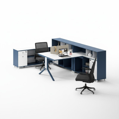 Schreibtisch Regal Doppelter Arbeitsplatz Büro Einrichtung Möbel