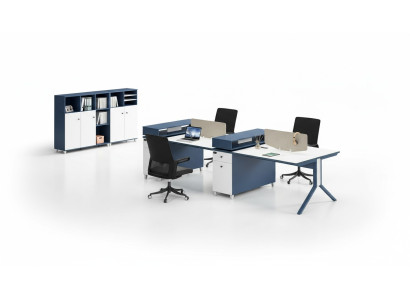 Tisch Büro Möbel Einrichtung Tische Callcenter Holz 4 Arbeitsplätze