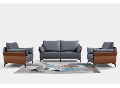 Sofagarnitur 3+1+1 Sitzer Sofas Couch Polster Garnitur Möbel Couchen Leder Büro