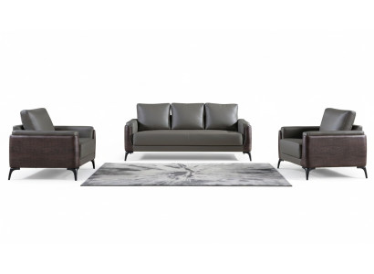Sofagarnitur 3+1+1 Sitzer Set Design Sofas Polster Couchen Leder Relax Moderne