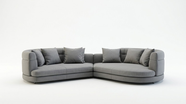 Sofa 4 Sitzer Stoffsofas Luxus Design Couch Rund Luxus Polster Viersitzer xxl