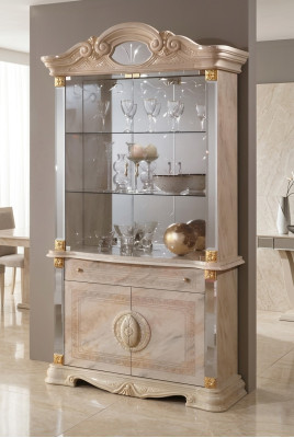 Luxus Schaufenster Vitrine Vitrinen Glas Schrank Modern Stil Holz Wohnzimmer