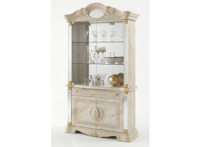 Luxus Schaufenster Vitrine Vitrinen Glas Schrank Modern Stil Holz Wohnzimmer