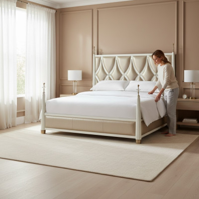 Bett Polster Design Luxus Doppel Hotel Betten Schlaf Zimmer Textil Neu 180x200cm