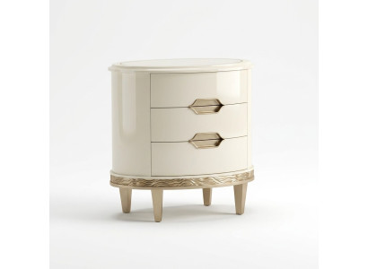 Nachttisch Tische Konsolen Schlaf Konsole Zimmer Kommode Beistell Holz Oval Neu