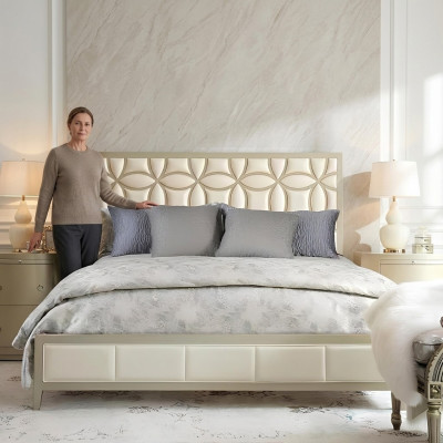 Bett Polster Design Luxus Doppel Hotel Betten Beige Luxus Hotel Neu 180x200cm