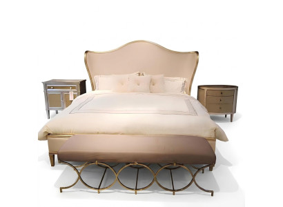 Bett Nachttisch Hocker 4 tlg. Schlafzimmer Set Design Modern Luxus Betten Neu
