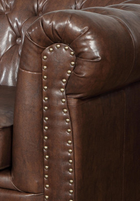 Chesterfield 3 Sitzer Sofa Ledersofa Couch Polster Sitz Sofas Dreisitzer