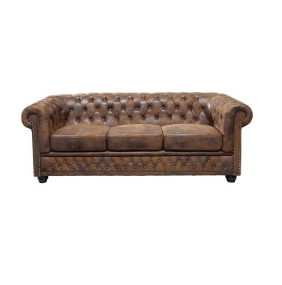 Couch Polster Sofa Textil Chesterfield Couchen Garnitur 3 Sitzer Dreisitzer