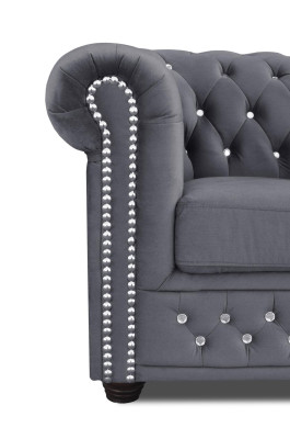 Couchen Chesterfield Sessel Fernseh Couch 1 Sitzer Sofa Textil Stoff Polster Neu